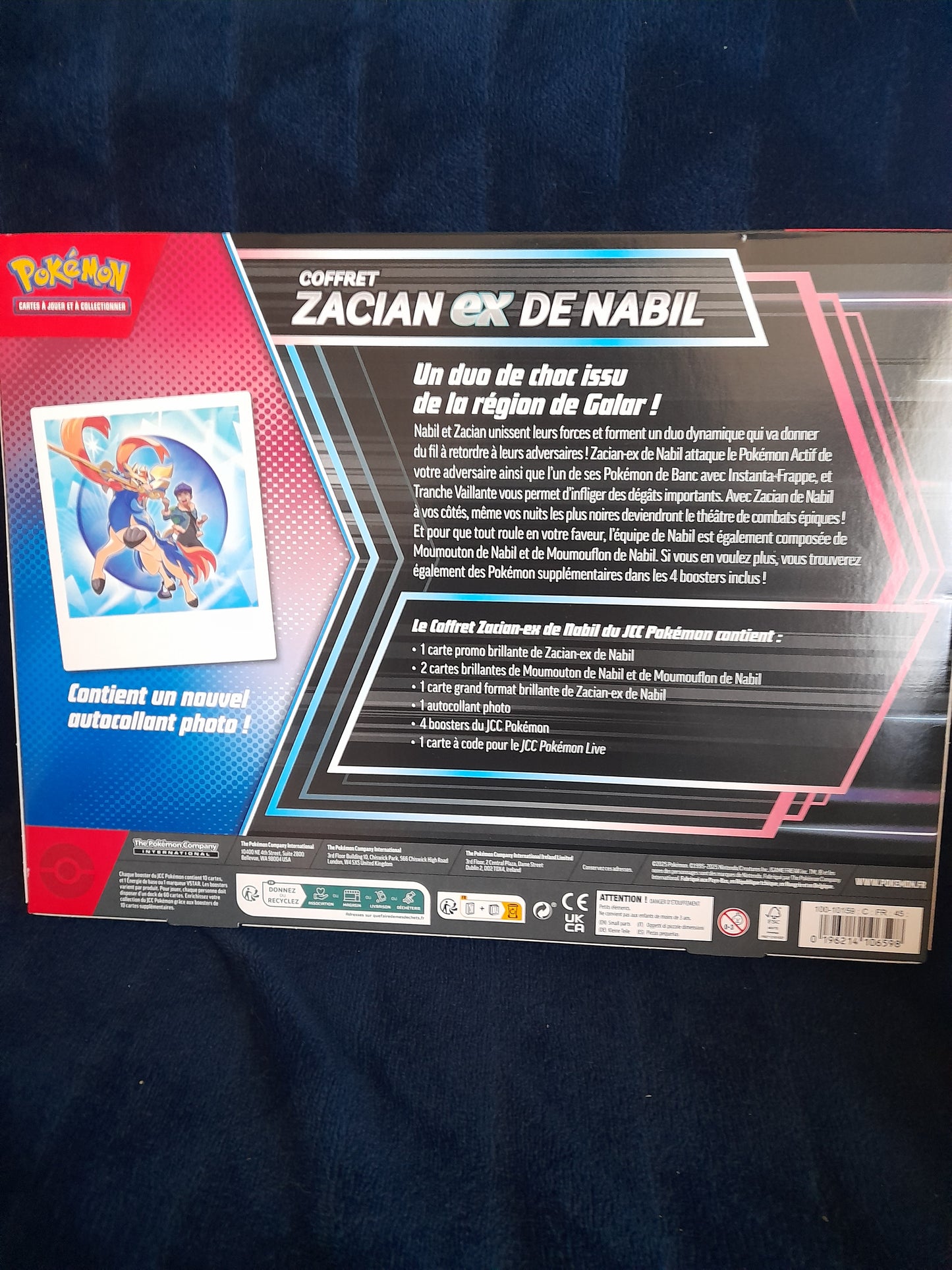 Pokemon - Coffret - 4 boosters - Zacian-ex de Nabil