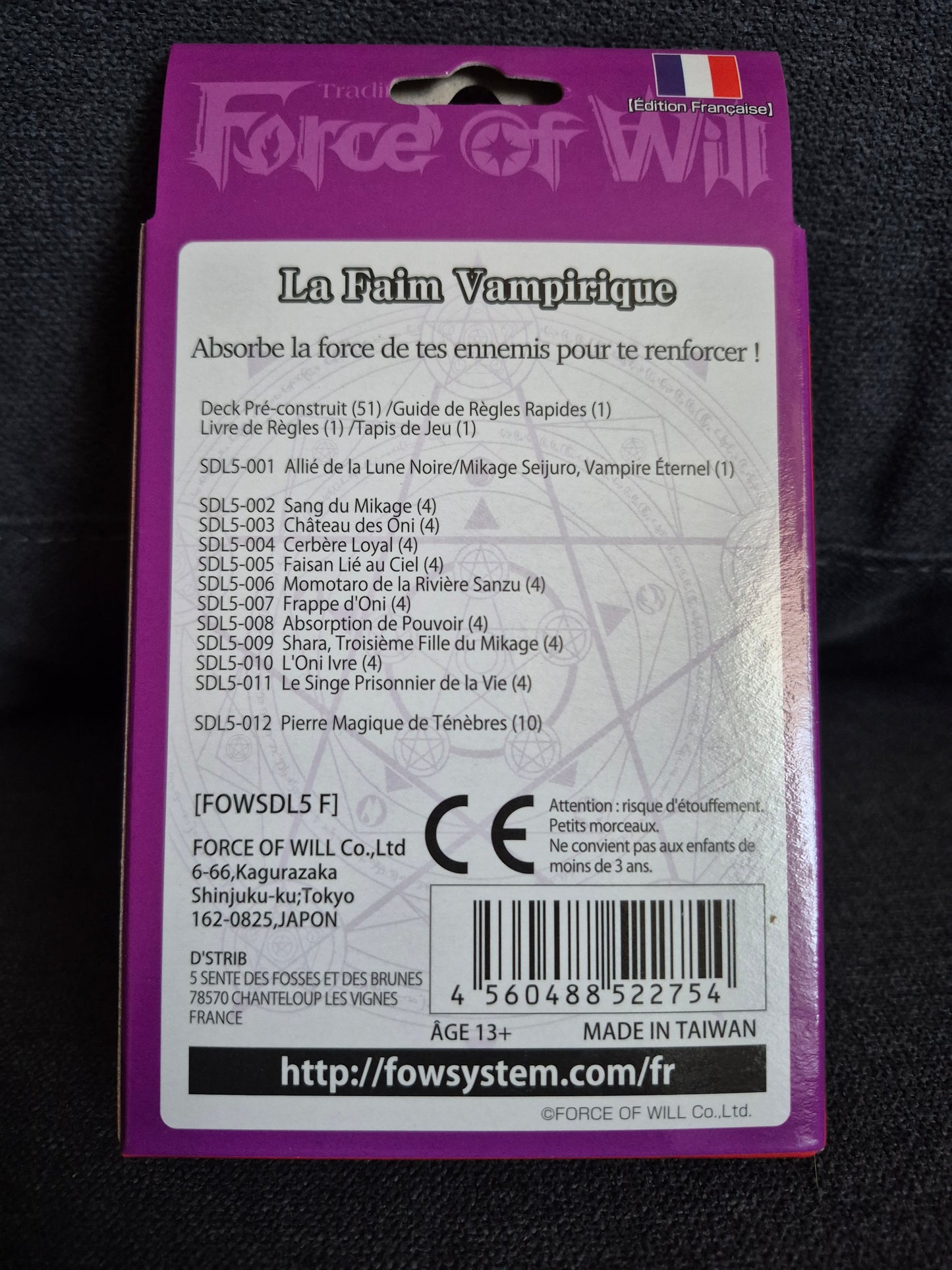 Force of Will Deck de Démarrage L0 La Faim Vampirique Version Francaise