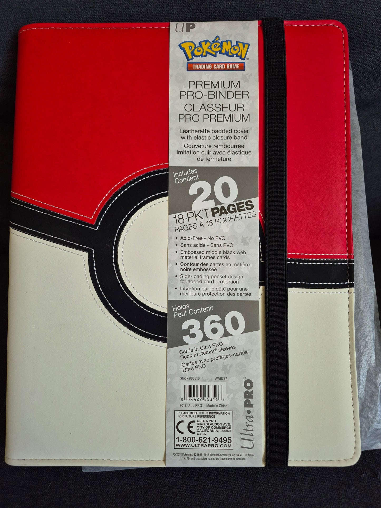 Pokémon Ultra Pro Portfolio A4 9 Cases PRO-BINDER PREMIUM SIMILICUIR Pokeball
